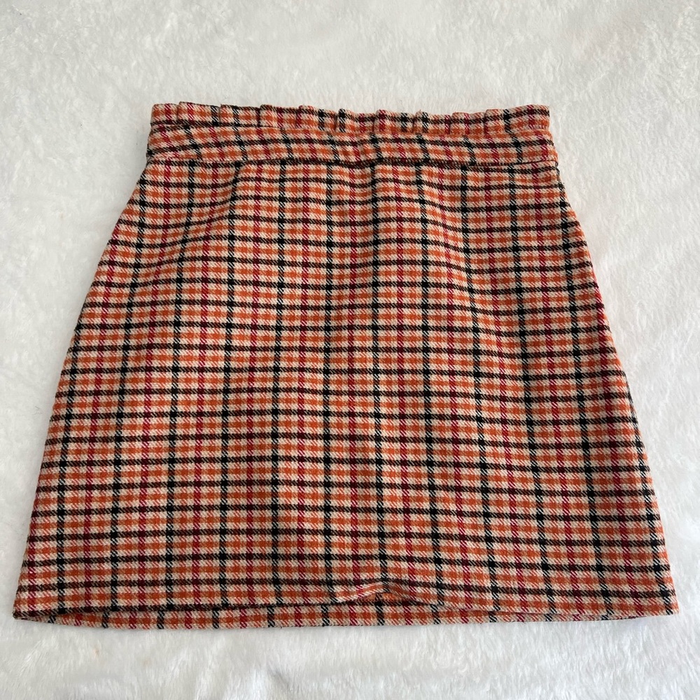 Forever 21 Checkered Mini Skirt in Red and Black